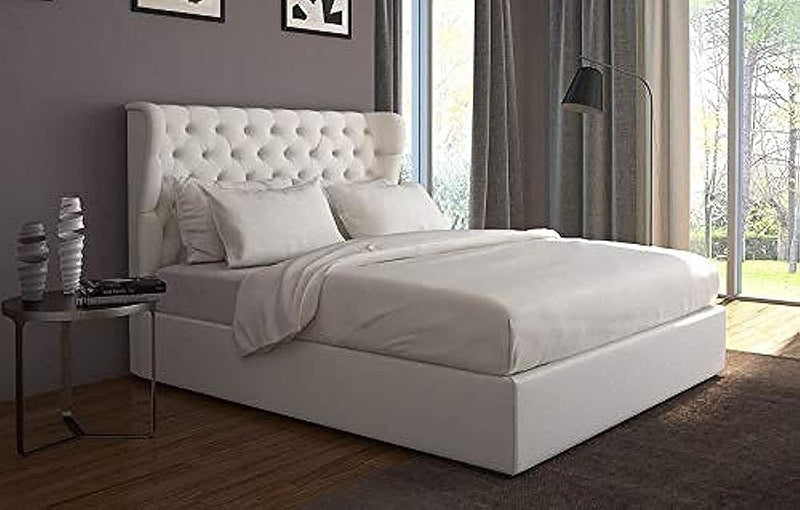 R2R FURNITURE LETTO CURVED DESIGN BED FRAME WITH HYDRAULIC GAS LIFT UP - KING SIZE: 180X200