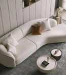 Ripple FURNITURE Modern Curve Sofa – Elegant Minimalist Design with Luxurious Berber Fleece Upholstery