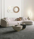 Ripple FURNITURE Modern Curve Sofa – Elegant Minimalist Design with Luxurious Berber Fleece Upholstery