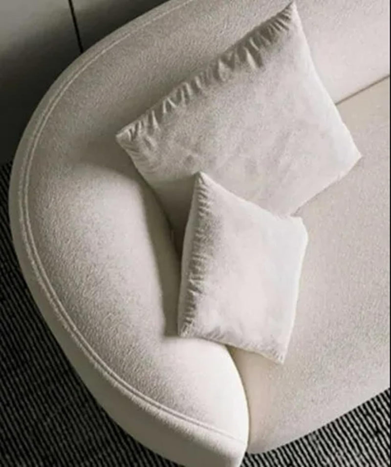 Ripple FURNITURE Modern Curve Sofa – Elegant Minimalist Design with Luxurious Berber Fleece Upholstery