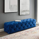 Button Tufted Velvet Ottoman